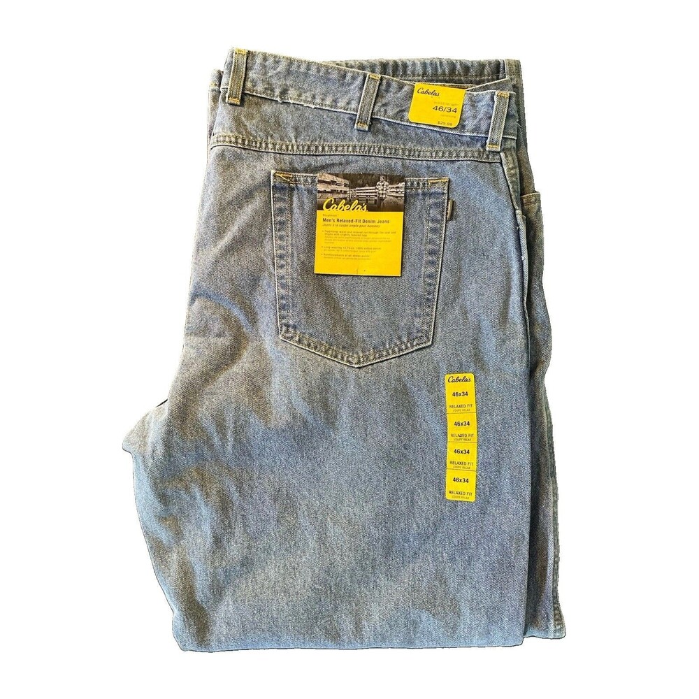 Cabela’s 46 X 34 Relaxed Fit Denim Men’s Blue Jeans 14.75 OZ Cotton